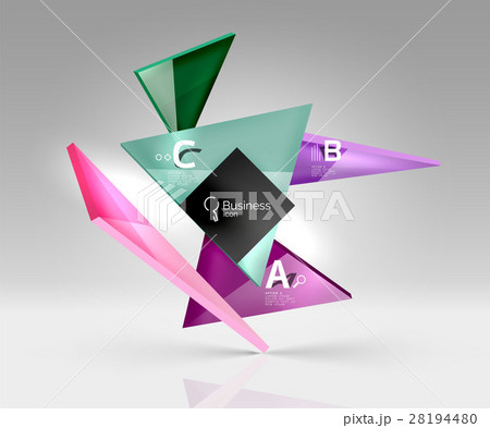 Geometric glass triangles abstract background 28194480