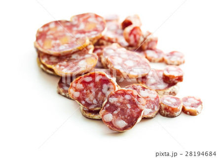 Tasty sliced salami. Tasty sliced salami. 28194684