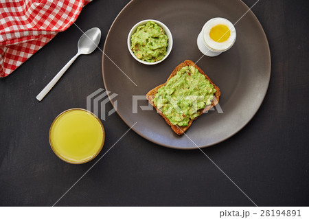 breakfast with avocado toast breakfast with avocado toast 28194891
