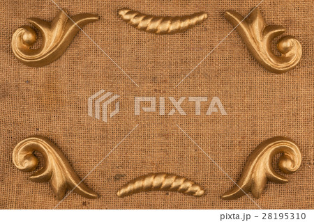 Luxury frame made of golden stucco plaster Luxury frame made of golden stucco plaster 28195310