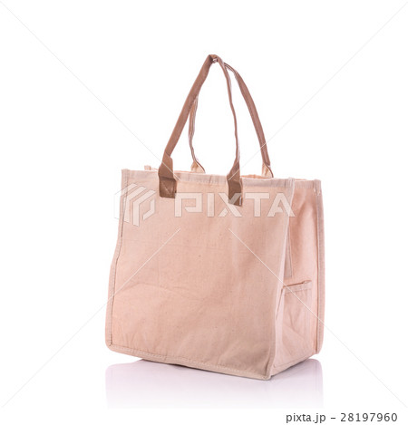 White cotton bag. Studio shot isolated on white 28197960