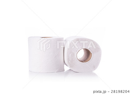 White toilet paper/tissue paper. Studio shot isolated on white 28198204