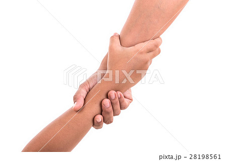Two hands holding together. Help or support concept. Isolated on white 28198561