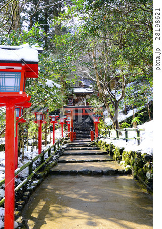 雪の貴船神社本宮参道 雪の貴船神社本宮参道 28198621