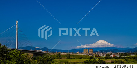湘南銀河大橋と富士山の風景 28199241