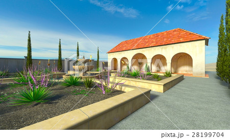 噴水のある庭 28199704