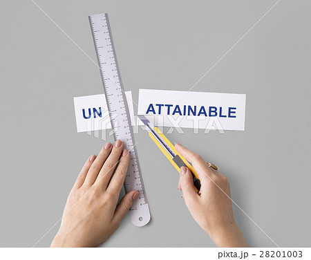 Unreachable Unattainable Hand Cut Words Split Concept Unreachable Unattainable Hand Cut Words Split Concept 28201003