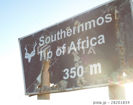 南アフリカ アフリカ大陸最南端のアガラス岬 看板 28201834