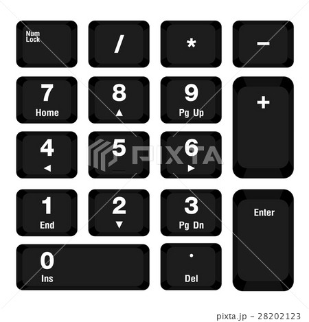 Populair Bedelen Klein Computer numeric keyboard black color design.のイラスト素材 [28202123] - PIXTA