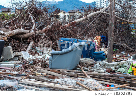 Disaster site like tsunami, tornado or typhoon Disaster site like tsunami, tornado or typhoon 28202895