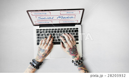 Social Media Connecting Internet Digital Sharing Concept 28203932