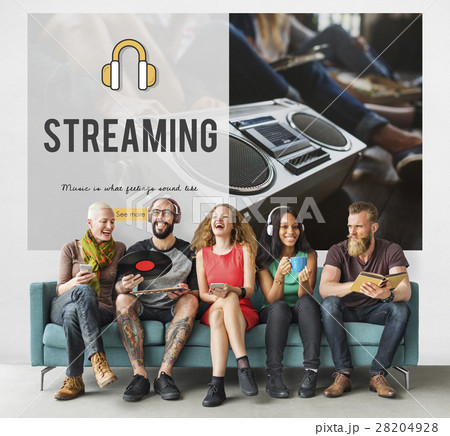 Headphones music media icon online 28204928