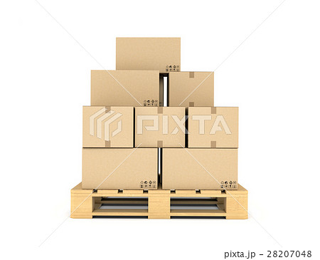 Rendering of several carton boxes stacked evenly Rendering of several carton boxes stacked evenly 28207048