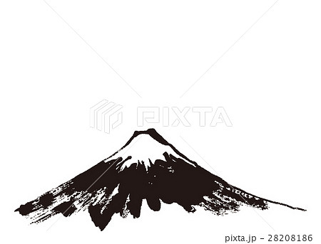 富士山 水墨画 水彩画のイラスト素材 8186