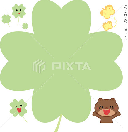 四葉 クローバー チョウチョ コピースペース タイトルのイラスト素材 25