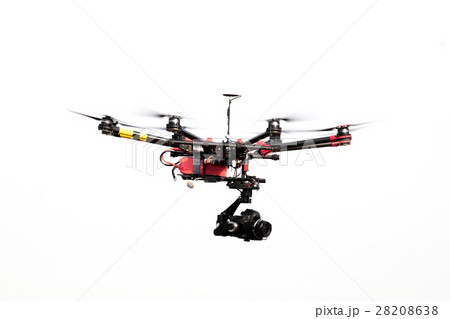 drone with professional camera flying. 28208638