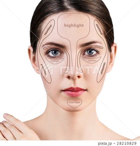 Professional contouring face make-up. Professional contouring face make-up. 28210829