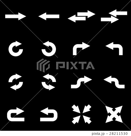 Vector white arrows icon set Vector white arrows icon set 28211530