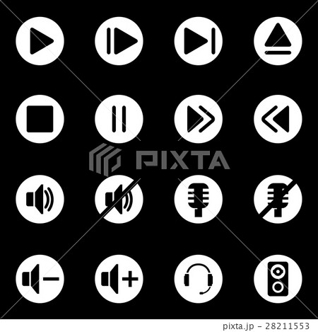 Vector white sound icon set 28211553