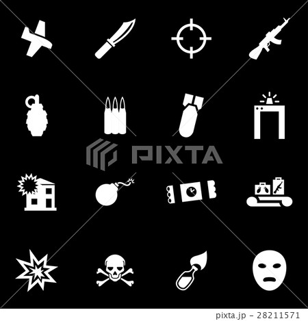 Vector white terrorism icon set 28211571