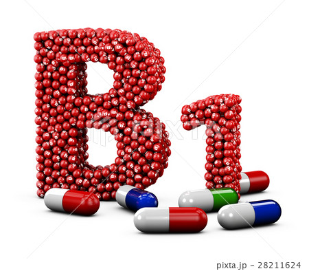3d Illustration of Letter B1 made of vitamin 28211624