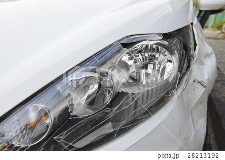 Damage to the front of the vehicle after a car 28213192
