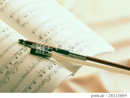 楽譜と弓 28213664