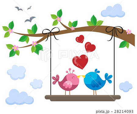 Valentine birds on board below branch 1 28214093