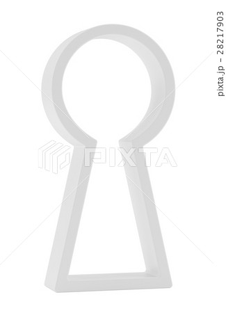 Empty keyhole on white background. 3d rendering 28217903