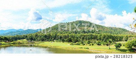 Golf course landscape panorama Golf course landscape panorama 28218325