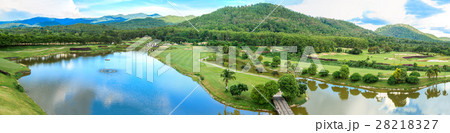 Golf course landscape panorama Golf course landscape panorama 28218327