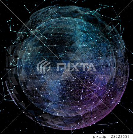 3D illuminated distorted sphere of glowing 28222552