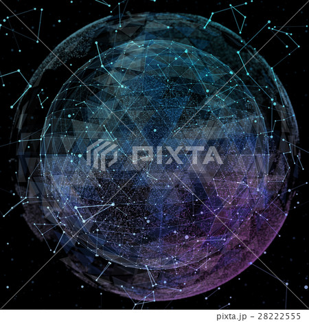 3D illuminated distorted sphere of glowing 28222555