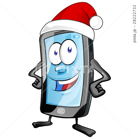 fun christmas  mobile cartoon isolated on white 28222732