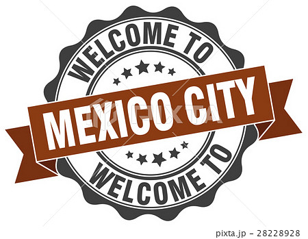 Mexico City round ribbon seal 28228928