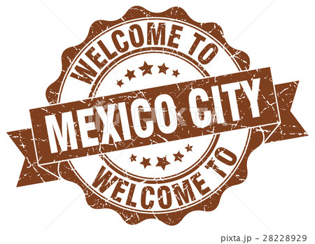 Mexico City round ribbon seal 28228929
