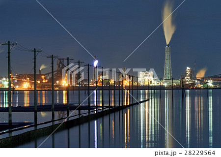 千葉県 江川海岸の夜景の写真素材