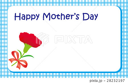 母の日メッセージカード　カーネーション　チェック　名刺レギュラーサイズ91mm×55mm 28232197