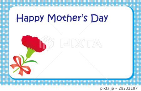 母の日メッセージカード　カーネーション　チェック　名刺レギュラーサイズ91mm×55mm 28232197
