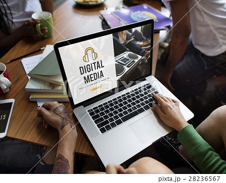 Headphones music media icon online Headphones music media icon online 28236567