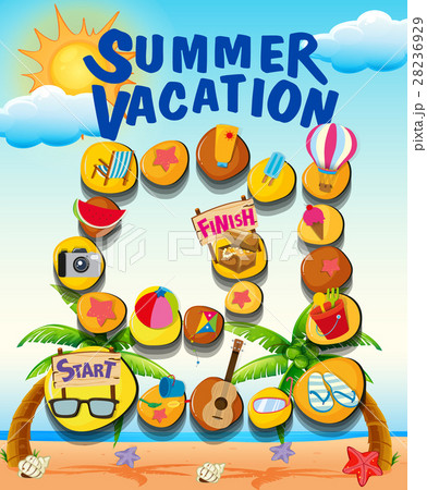Game template with beach in summer 28236929