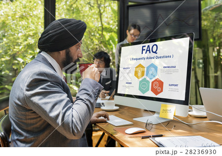 Customer Service FAQs Illustration Concept Customer Service FAQs Illustration Concept 28236930