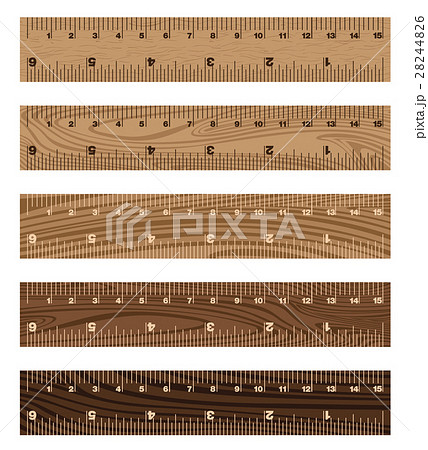 Wooden ruler on white background. Wooden texture. 28244826