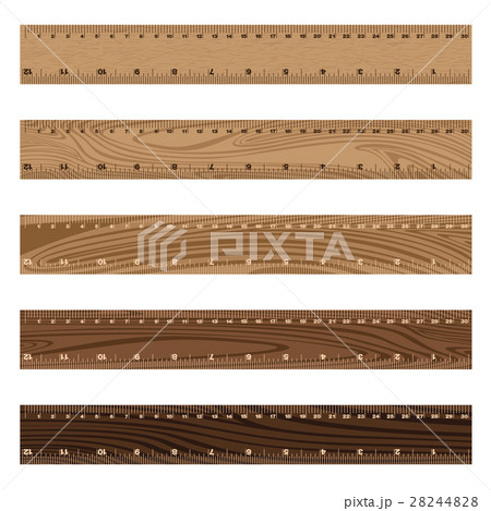 Wooden ruler texture on white background. 28244828