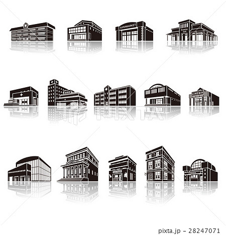 建物の影のイラスト 立体図形のイラスト素材