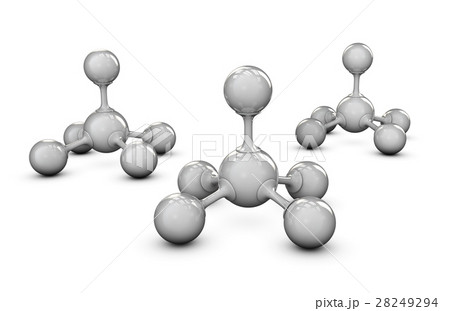 Gray molecule structure 3D illustration, isolated 28249294