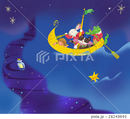 月の船のイラスト素材 [28249693] - PIXTA