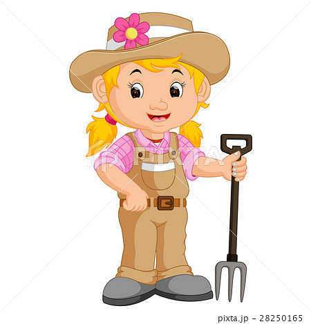 girl farmer cartoon - Stock Illustration [28250165] - PIXTA