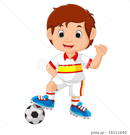 Cartoon child playing football - Stock Illustration [28251690] - PIXTA