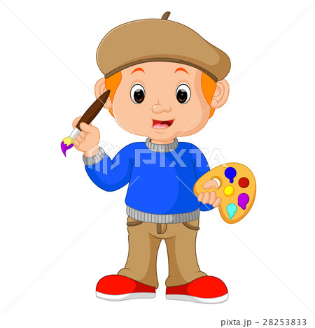 Cartoon artist boy 28253833